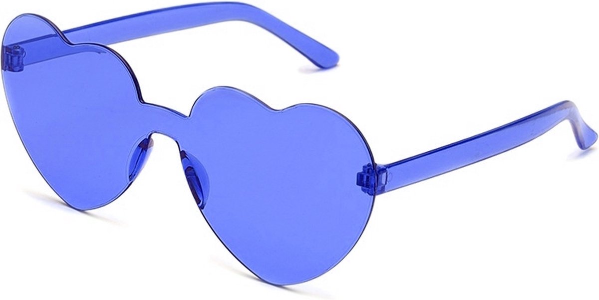 Festival Bril Hart - Blauw | Kunststof / Plastic | Fashion Favorite